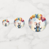 可愛いマウスとカラフルバルーン,パーソナライズ可能 コンフェッティ (裏面)