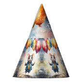 可愛いマウスとカラフルバルーン,パーソナライズ可能 パーティーハット (左)