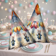 可愛いマウスとカラフルバルーン，パーソナライズ可能