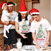 可愛いマウスの木の果実葉のクリスマス Tシャツ