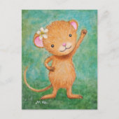 可愛いマウスはがき激しい女の子マウスはがき ポストカード (正面)