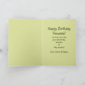 可愛いマウスカップル絵を描フォレスト誕生日 カード (内部)