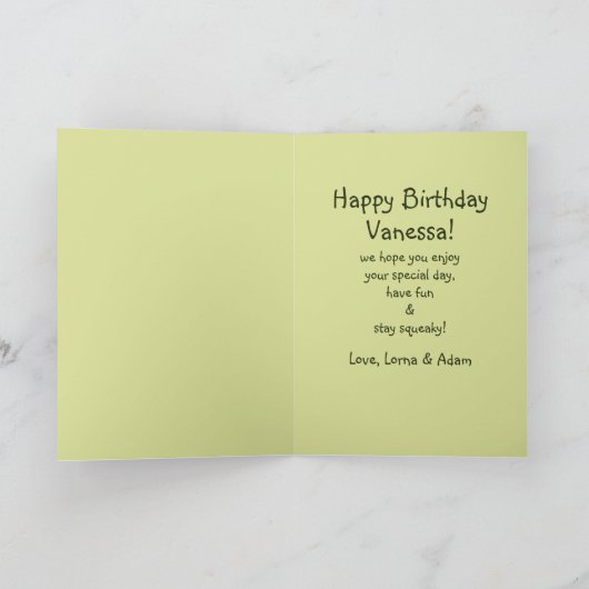 可愛いマウスカップル絵を描フォレスト誕生日 カード (内部)