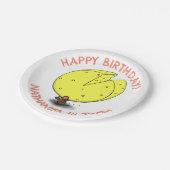 可愛いマウスチパーソナライズされたーズの誕生日 ペーパープレート (アングル)
