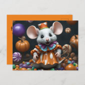 可愛いマウスハロウィンパーソナライズされたカスタムカード シーズンポストカード (正面/裏面)