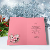 可愛いマウスピンクの娘クリスマスカード サンキューカード