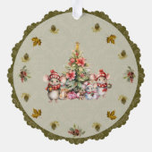 可愛いマウスファミリークリスマスカスタマイズ可能 オーナメントカード (裏面)