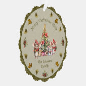 可愛いマウスファミリークリスマスカスタマイズ可能 オーナメントカード (右)