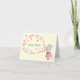 可愛いマウス愛するバレンタイン記念日 カード