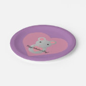 可愛いマウス持ってハート。 ペーパープレート (アングル)