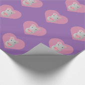 可愛いマウス持ってハート。 ラッピングペーパー (角)