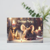 可愛いマウス祝のクリスマス – クリスマスパーティー 招待状 (スタンド正面)