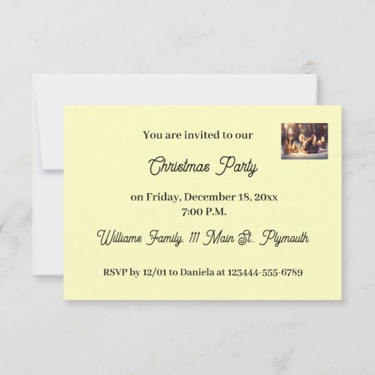 可愛いマウス祝のクリスマス – クリスマスパーティー 招待状 (裏面)