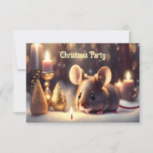 可愛いマウス祝のクリスマス – クリスマスパーティー 招待状