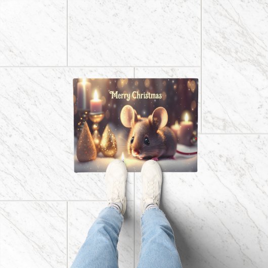 可愛いマウ祝スクリスマス –  ドアマット (室内)