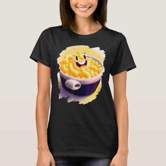 可愛いマカロニとチーズMacとチーズ Tシャツ (正面)