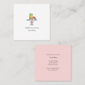 可愛いマカロンのケーキスタンド スクエア名刺 (正面/裏面)