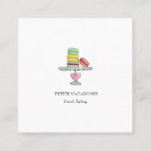 可愛いマカロンのケーキスタンド スクエア名刺 (正面)