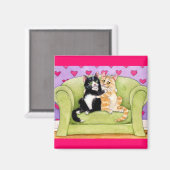 可愛いマグネットが大好きな猫 マグネット (正面/裏面)