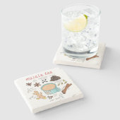 可愛いマサラティーの具材コースター ストーンコースター (横)