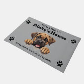 可愛いマスティフ犬の写真 ドアマット (アングル)