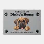 可愛いマスティフ犬の写真 ドアマット (正面)