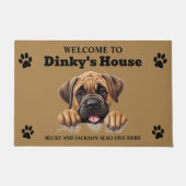 可愛いマスティフ犬の写真 ドアマット (正面)