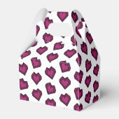 可愛いマゼンタダークピンクジェムストーンハートパターン フェイバーボックス (裏面サイド)