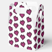 可愛いマゼンタダークピンクジェムストーンハートパターン フェイバーボックス (オープン)