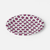 可愛いマゼンタダークピンクジェムストーンハートパターン ペーパープレート (アングル)