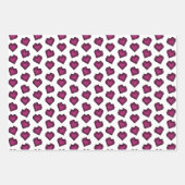 可愛いマゼンタダークピンクジェムストーンハートパターン ラッピングペーパーシート (正面)