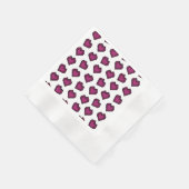 可愛いマゼンタダークピンクジェムストーンハートパターン 縁ありカクテルナプキン (角)