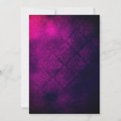 可愛いマゼンタブラックフェイクグリッターユニークガーリー 招待状 (裏面)