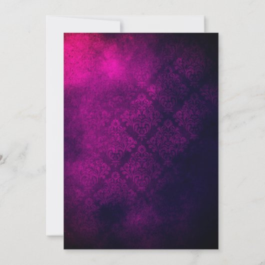 可愛いマゼンタブラックフェイクグリッターユニークガーリー 招待状 (裏面)