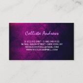 可愛いマゼンタブラックフェイクグリッター 名刺 (裏面)