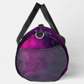 可愛いマゼンタ黒フェイクグリッターモノグラム ダッフルバッグ (右)