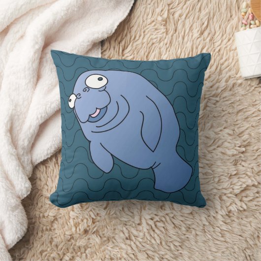 可愛いマナティ・ハガーのアニメ動物 クッション (ブランケット)