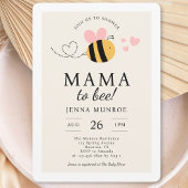 可愛いママにピンクの赤ちゃんシャワー 招待状