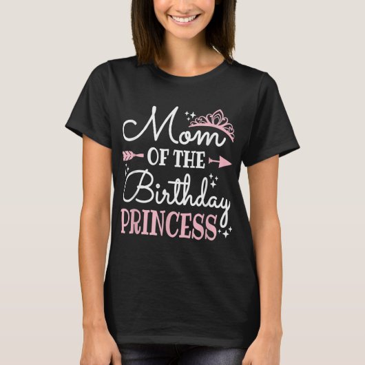 可愛いママの誕生日プリンセスおもしろいママ蛾 Tシャツ (正面)