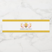 可愛いママへ黄色ピンクの赤ちゃんシャワー ペットボトルラベル (シングルラベル)