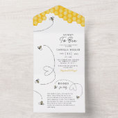 可愛いママもビー赤ちゃんシャワー手書- オールインワン招待状 (内側)