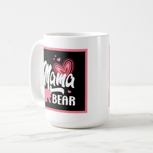 可愛いママクマ追加モノグラム コーヒーマグカップ (正面左)
