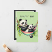 可愛いママベビーパンダbear add message ノートカード (正面/裏面インサイチュ)