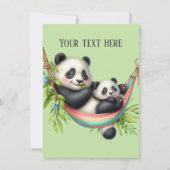 可愛いママベビーパンダbear add message ノートカード (正面)