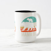 可愛いママ熊2子ママ熊twinママ2子 ツートーンマグカップ (正面右)