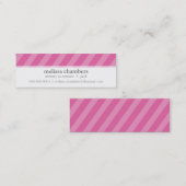可愛いママ連絡遊びシンプルストライプピンク コーリングカード (正面/裏面)