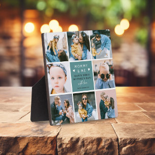 可愛いママ&ミー写真コラージュ1日目のお母さん フォトプラーク