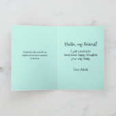 可愛いマラードアヒルの森の池シーン友情 カード (内部)