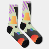 可愛いマルチカラー抽象芸術パターモダンンデザイン ソックス (右)