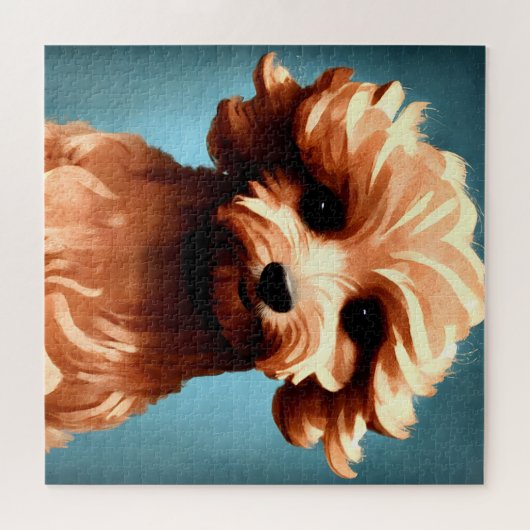 可愛いマルティポのアートまたは毛皮の友人のポートレート ジグソーパズル (横)